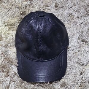 Black Leather Cap